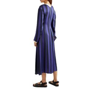 Wales Bonner | Dresses | Wales Bonner Black Purple Striped Long Sleeve  Vneck Midi Dress Sz 5 | Poshmark